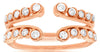 ESTATE 0.50CT DIAMOND 14KT ROSE GOLD 3D CLASSIC ROUND DOUBLE V INSERT RING