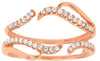 ESTATE 0.25CT DIAMOND 14KT ROSE GOLD 3D CLASSIC ROUND MULTI WAVE FUN INSERT RING