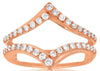 ESTATE 0.50CT DIAMOND 14KT ROSE GOLD 3D CLASSIC ROUND DOUBLE V SHAPE INSERT RING
