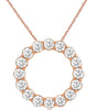 ESTATE 1.30CT DIAMOND 14KT ROSE GOLD 3D CLASSIC CIRCLE OF LIFE FLOATING PENDANT
