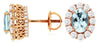 2.35CT DIAMOND & AAA AQUAMARINE 14KT ROSE GOLD OVAL & ROUND SCREWBACK EARRINGS
