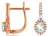 ESTATE .80CT DIAMOND & AAA AQUAMARINE 14KT ROSE GOLD LEVERBACK HANGING EARRINGS
