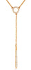 .16CT DIAMOND 14KT ROSE GOLD 3D CLASSIC CIRCLE OF LIFE BAR LARIAT LOVE NECKLACE