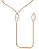 0.33CT DIAMOND 14KT ROSE GOLD 3D CLASSIC CRISS CROSS V SHAPE LARIAT LOVE NECKLACE