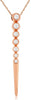 ESTATE .20CT DIAMOND 14K ROSE GOLD 3D ROUND GRADUATING BEZEL JOURNEY BAR PENDANT
