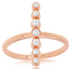 ESTATE .20CT DIAMOND 14K ROSE GOLD 3D CLASSIC ROUND BEZEL 7 STONE LUCKY BAR RING