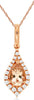 0.45CT DIAMOND & AAA MORGANITE 14K ROSE GOLD PEAR SHAPE & ROUND TEAR DROP PENDANT