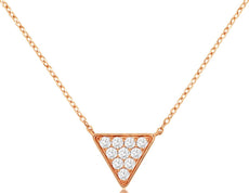 0.20CT DIAMOND 14KT ROSE GOLD 3D ROUND CLUSTER TRIANGULAR TRILLION LOVE NECKLACE
