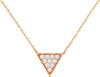 0.20CT DIAMOND 14KT ROSE GOLD 3D ROUND CLUSTER TRIANGULAR TRILLION LOVE NECKLACE