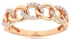 ESTATE .21CT DIAMOND 14K ROSE GOLD 3D CLASSIC OVAL LINK SEMI ETERNITY LOVE RING