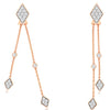 ESTATE .80CT DIAMOND 14KT ROSE GOLD 3D GEOMETRICAL BY THE YARD HANGING EARRINGS