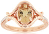1.10CT DIAMOND & AAA MORGANITE 14KT ROSE GOLD 3D OVAL & ROUND V SHAPE FUN RING