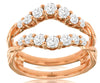 ESTATE .92CT DIAMOND 14KT ROSE GOLD GRADUATING V SHAPE INSERT ANNIVERSARY RING