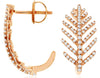 WIDE .50CT DIAMOND 14KT ROSE GOLD MULTI LEAF UMBRELLA SCREWBACK HANGING EARRINGS