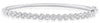 ESTATE 1.23CT DIAMOND 14K WHITE GOLD HALO FLOWER SEMI ETERNITY BANGLE BRACELET
