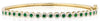 1.18CT DIAMOND & AAA EMERALD 14KT YELLOW GOLD ROUND HALO FLOWER BANGLE BRACELET