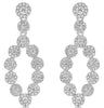 1.20CT DIAMOND 14KT WHITE GOLD MULTI FLOWER CLASSIC TEAR DROP HANGING EARRINGS