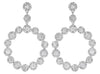 1.70CT DIAMOND 14KT WHITE GOLD 3D MULTI FLOWER CIRCLE OF LIFE HANGING EARRINGS