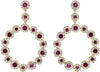 1.87CT DIAMOND & AAA RUBY 14KT YELLOW GOLD 3D CIRCLE OF LIFE HANGING EARRINGS