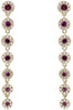.74CT DIAMOND & AAA RUBY 14KT YELLOW GOLD MULTI FLOWER JOURNEY HANGING EARRINGS