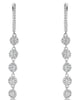 .65CT DIAMOND 14K WHITE GOLD MULTI FLOWER BY THE YARD LEVERBACK HANGING EARRINGS
