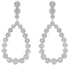 2.56CT DIAMOND 14KT WHITE GOLD 3D MULTI FLOWER TEAR DROP LOVE HANGING EARRINGS