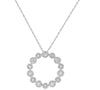 ESTATE .73CT DIAMOND 14KT WHITE GOLD 3D MULTI FLOWER CIRCLE OF LIFE PENDANT