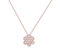 .50CT ROUND CUT DIAMOND 14KT ROSE GOLD 3D MULTI FLOWER SNOWFLAKE LOVE PENDANT