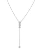 ESTATE .32CT DIAMOND 14KT WHITE GOLD 3D CLASSIC CLUSTER LARIAT FUN PENDANT