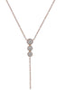 ESTATE .30CT ROUND DIAMOND 14KT ROSE GOLD 3D CLASSIC HALO LARIAT FUN NECKLACE