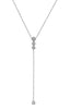 ESTATE .30CT ROUND DIAMOND 14KT WHITE GOLD 3D CLASSIC HALO LARIAT FUN NECKLACE