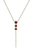 .37CT DIAMOND & AAA RUBY 14KT YELLOW GOLD 3D CLASSIC HALO LARIAT FUN NECKLACE