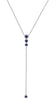 .35CT DIAMOND & AAA SAPPHIRE 14KT WHITE GOLD 3D CLASSIC HALO LARIAT FUN NECKLACE