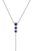 .35CT DIAMOND & AAA SAPPHIRE 14KT WHITE GOLD 3D CLASSIC HALO LARIAT FUN NECKLACE
