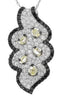 ESTATE 2.70CT MULTI COLOR DIAMOND 18KT WHITE GOLD 3D FLOWER LEAF FUN PENDANT
