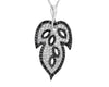 ESTATE 1.66CT WHITE & BLACK DIAMOND 18KT WHITE GOLD MULTI LEAF FLOATING PENDANT