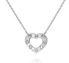 ESTATE .22CT DIAMOND 14KT WHITE GOLD 3D OPEN HEART ETOILE FLOATING PENDANT