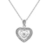 ESTATE .23CT DIAMOND 14KT WHITE GOLD 3D OPEN FILIGREE HEART LOVE PENDANT