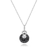 1.23CT WHITE & BLACK ROUND DIAMOND 14KT WHITE GOLD 3D CIRCULAR LOVE KNOT PENDANT