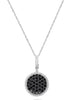 1.34CT WHITE & BLACK DIAMOND 14KT WHITE GOLD 3D OVAL FLOWER BY THE YARD NECKLACE