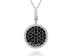 1.34CT WHITE & BLACK DIAMOND 14KT WHITE GOLD 3D OVAL FLOWER BY THE YARD NECKLACE