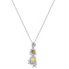 .96CT WHITE & FANCY YELLOW DIAMOND 18KT WHITE GOLD 3D BUTTERFLY FLOATING PENDANT