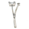 .18CT DIAMOND 18KT WHITE GOLD ROUND & BAGUETTE CLUSTER SQUARE CRISS CROSS RING