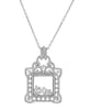 ESTATE LARGE 1.59CT DIAMOND 18KT WHITE GOLD 3D OPEN FILIGREE FLOATING PENDANT