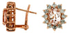 3.26CT DIAMOND & AAA MORGANITE 14KT ROSE GOLD 3D OVAL FLOWER CLIP ON EARRINGS