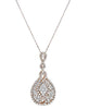 LARGE 2.70CT DIAMOND 18KT WHITE & ROSE GOLD PAVE TEAR DROP INFINITY LOVE PENDANT