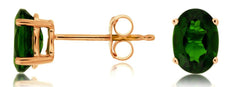ESTATE 1.90CT AAA RUSSALITE 14KT ROSE GOLD 3D CLASSIC OVAL STUD EARRINGS