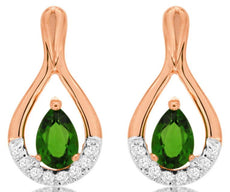 1.02CT DIAMOND & AAA RUSSALITE 14KT WHITE & ROSE GOLD INFINITY HANGING EARRINGS
