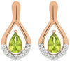 .97CT DIAMOND & AAA PERIODT 14KT ROSE GOLD PEAR SHAPE & ROUND HANGING EARRINGS