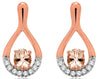 ESTATE 0.72CT DIAMOND & AAA MORGANITE 14KT ROSE GOLD TEAR DROP HANGING EARRINGS